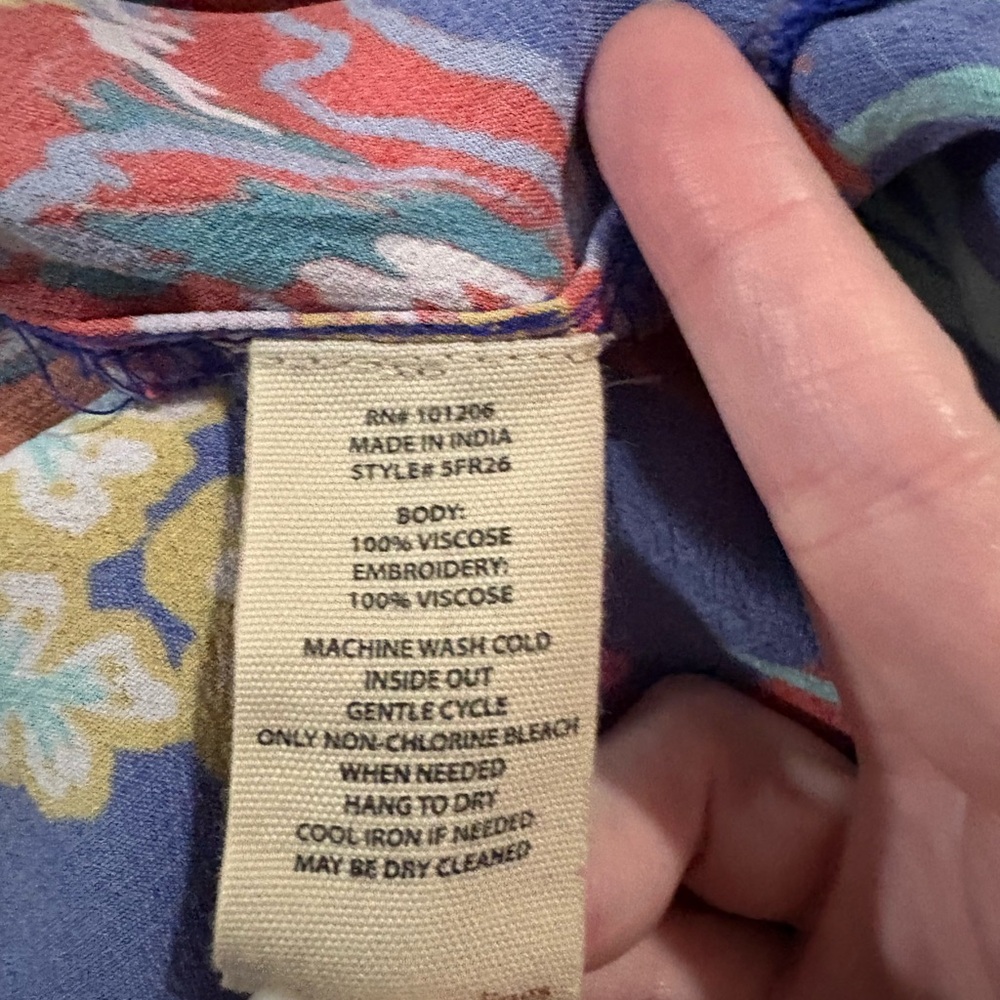 Soft Surroundings hermosa Blouse size 1x embroidered quirky artsy vibrant - Picture 10 of 11